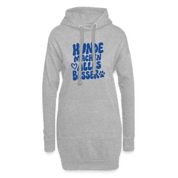 Hunde Machen Alles Besser - Hoodie-Kleid - Grau meliert - Vorne