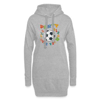 Kunterbunte Fußballparty Weltweit - Hoodie-Kleid - Grau meliert - Vorne