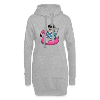 Robbe Hawaii Humor - Hoodie-Kleid - Grau meliert - Vorne