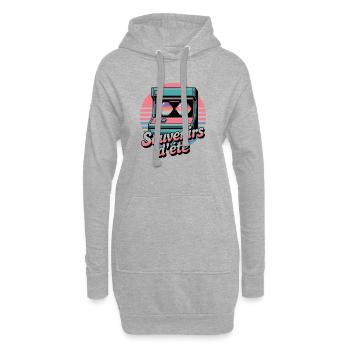 Souvenirs d’Été Pixel Art Rétro Arcade Vintage  - Sweat-shirt à capuche long Femme - gris chiné - Devant