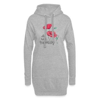 Du bist Großartig - Hoodie-Kleid - Grau meliert - Vorne