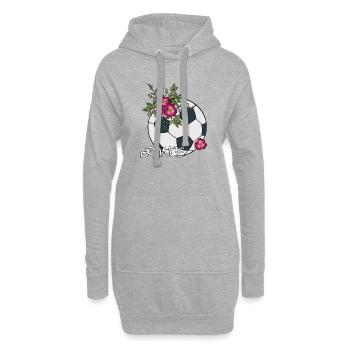 Fußball mit Rosen Frankreich - Hoodie-Kleid - Grau meliert - Vorne