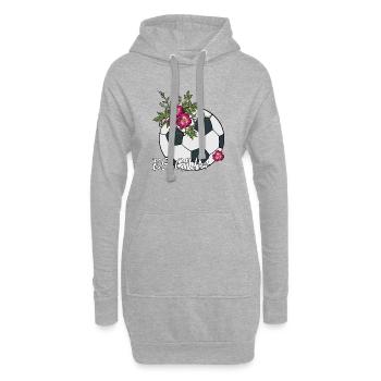 Fußball mit Rosen Belgien - Hoodie-Kleid - Grau meliert - Vorne