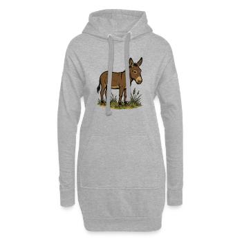 Esel - Hoodie-Kleid - Grau meliert - Vorne