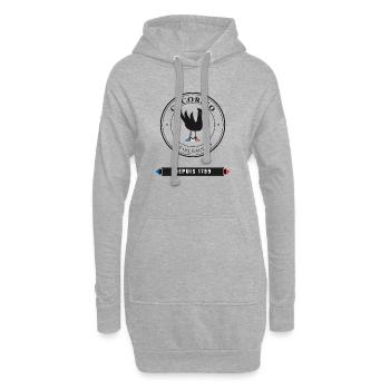 Cocorico Français Vintage Depuis 1789 France Basti - Sweat-shirt à capuche long Femme - gris chiné - Devant