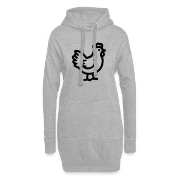 Huhn - Hoodie-Kleid - Grau meliert - Vorne