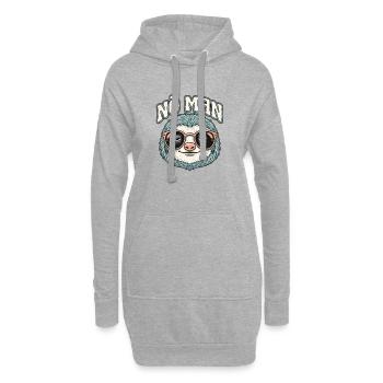 Nö Man Faultier - Hoodie-Kleid - Grau meliert - Vorne
