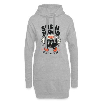 Ambiance sushi : Accompagnez-la - Sweat-shirt à capuche long Femme - gris chiné - Devant