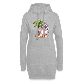 Palmier d’été oie - Sweat-shirt à capuche long Femme - gris chiné - Devant