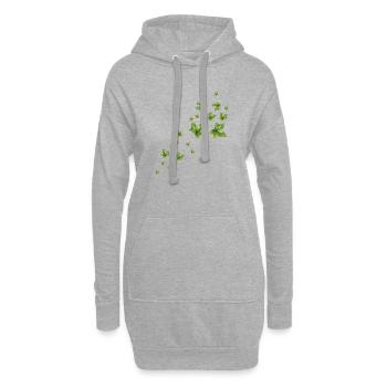 Illustration aquarelle de feuilles de lierre flottantes - Sweat-shirt à capuche long Femme - gris chiné - Devant