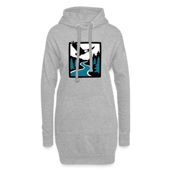 Graphique de la forêt de la rivière Eagle - Sweat-shirt à capuche long Femme - gris chiné - Devant