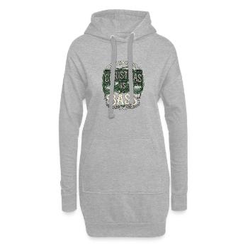 Bar de Noël - Sweat-shirt à capuche long Femme - gris chiné - Devant
