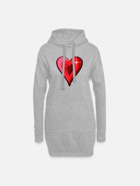 Double shine core - Hoodie Dress - heather grey