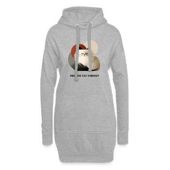 Design d’illustration rétro énergétique pour chats d’intérieur - Sweat-shirt à capuche long Femme - gris chiné - Devant