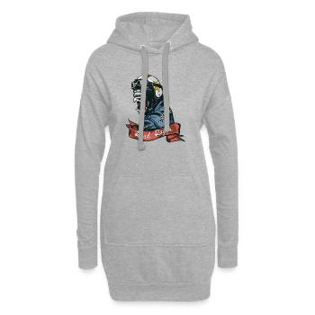 Gorille du Garde routier - Sweat-shirt à capuche long Femme - gris chiné - Devant