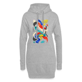 Abstrait coloré en rubans - Sweat-shirt à capuche long Femme - gris chiné - Devant
