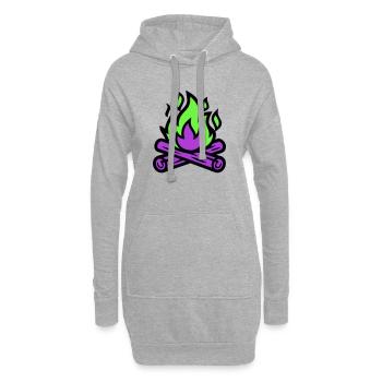 Logo du Festival du feu de camp néon - Sweat-shirt à capuche long Femme - gris chiné - Devant