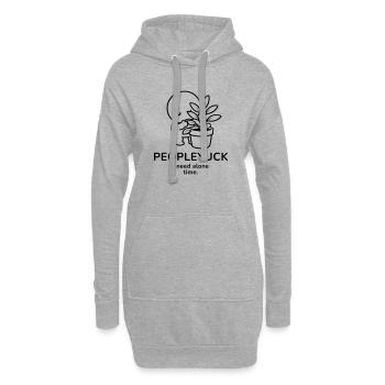 Peopleyuck – I Need Alone Time | Introvert Mood - Hoodie-Kleid - Grau meliert - Vorne