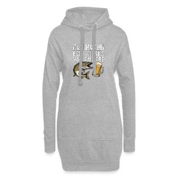 Fishing And Beer - Hoodie Dress - heather grey - Front