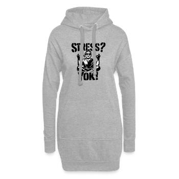 Stress? Yok! | Türkisches Stencil Streetwear Desig - Hoodie-Kleid - Grau meliert - Vorne