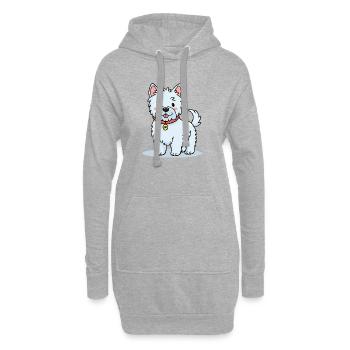 Little West Highland Terrier (comic) - Hoodie Dress - heather grey - Front