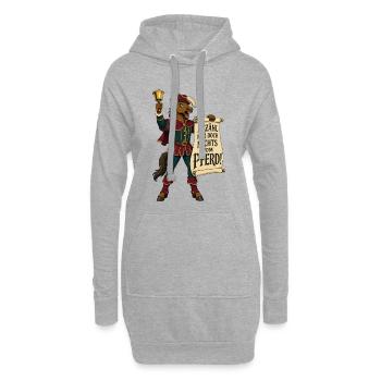 Erzähl Mir Doch Nichts Vom Pferd – Redewendung - Hoodie-Kleid - Grau meliert - Vorne