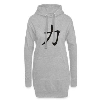 Kraft-Kanji - Hoodie-Kleid - Grau meliert - Vorne