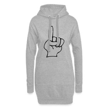 Index - Sweat-shirt à capuche long Femme - gris chiné - Devant