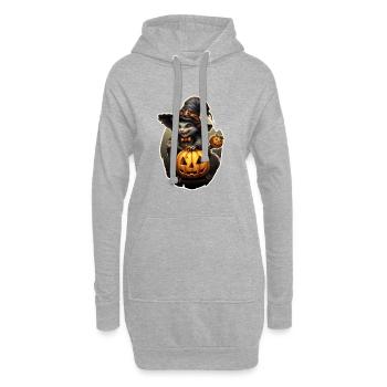 Halloween Ratte - Hoodie-Kleid - Grau meliert - Vorne