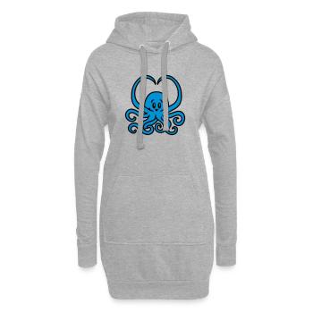 Tintenfisch Herz - Hoodie-Kleid - Grau meliert - Vorne