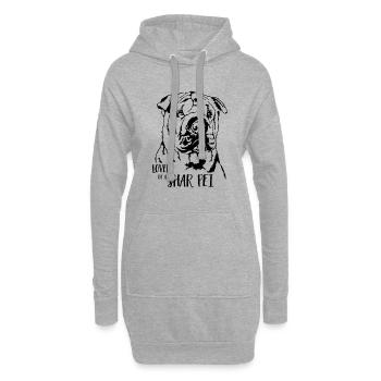 Aimé par un chien chien Shar Pei Dogs Dicton - Sweat-shirt à capuche long Femme - gris chiné - Devant