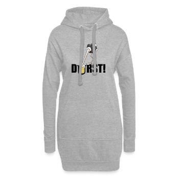 Bier? Durst! - Hoodie-Kleid - Grau meliert - Vorne