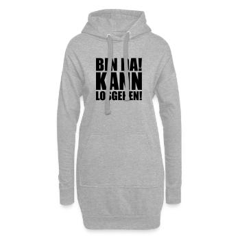 Bin da kann losgehen - Hoodie-Kleid - Grau meliert - Vorne