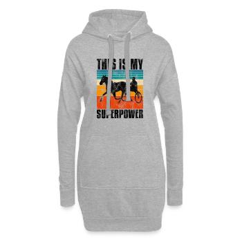 Ceci est ma Superpower Trotting Race Trabreiter Sulky - Sweat-shirt à capuche long Femme - gris chiné - Devant