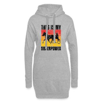 This is my Superpower Trabrennen Trabreiter Sulky - Hoodie-Kleid - Grau meliert - Vorne