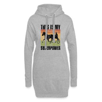 Ceci est ma Superpower Trotting Race Trabreiter Sulky - Sweat-shirt à capuche long Femme - gris chiné - Devant