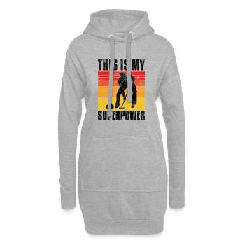 Le curling est mon curleur de superpuissance - Sweat-shirt à capuche long Femme - gris chiné - Devant