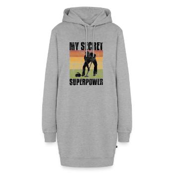 Le curling est mon curleur de superpuissance - Sweat-shirt à capuche long Femme - gris chiné - Devant