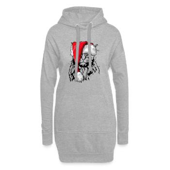 Père Noël Maine Coon Noël chat Wilsigns - Sweat-shirt à capuche long Femme - gris chiné - Devant