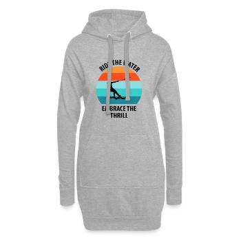 Ski nautique, ski nautique, skieurs nautiques - Sweat-shirt à capuche long Femme - gris chiné - Devant