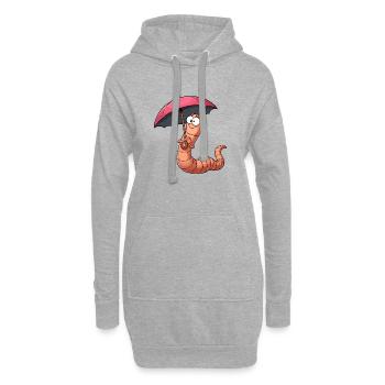 Parapluie de ver de terre - Sweat-shirt à capuche long Femme - gris chiné - Devant