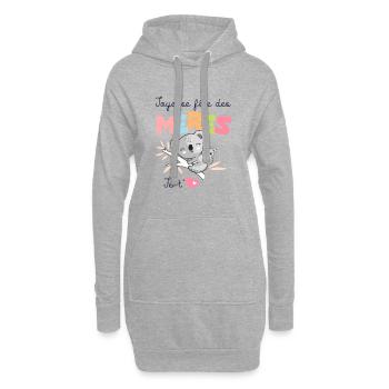 joyeuse fête des mères je t aime maman - Sweat-shirt à capuche long Femme - gris chiné - Devant