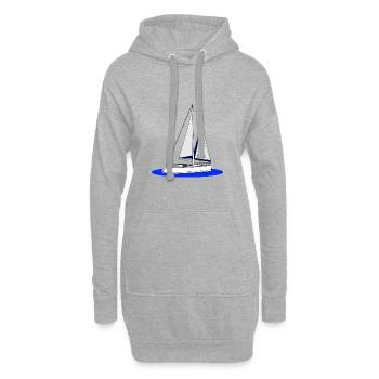 Segelboot - Hoodie-Kleid - Grau meliert - Vorne