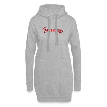 Véronique - Prénom - Sweat-shirt à capuche long Femme - gris chiné - Devant