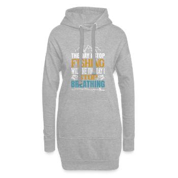 Pêche pêcheur pêche poisson cadeau 84 - Sweat-shirt à capuche long Femme - gris chiné - Devant