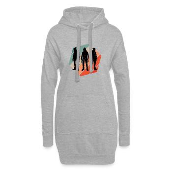 Bloc Femmes Hommes Escalade Escalade - Sweat-shirt à capuche long Femme - gris chiné - Devant