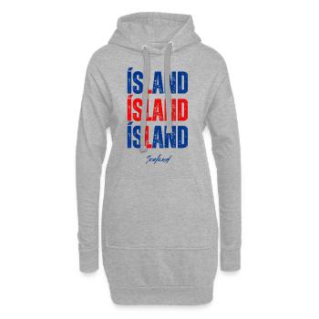 Drapeau de l’Islande, fierté islandaise - Sweat-shirt à capuche long Femme - gris chiné - Devant