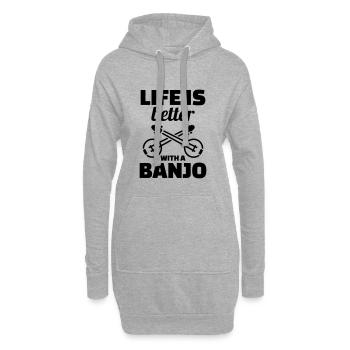 banjo - Sweat-shirt à capuche long Femme - gris chiné - Devant