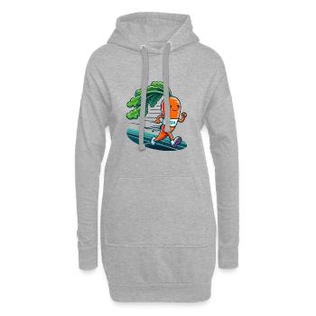 Laufende Karrotte - Hoodie-Kleid - Grau meliert - Vorne