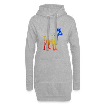 Bull Terrier Chien Multicolore - Sweat-shirt à capuche long Femme - gris chiné - Devant